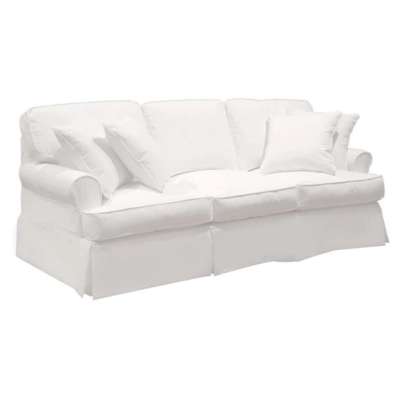 Sunset Trading - Horizon Slipcover for T-Cushion Sofa - Performance Fabric - White - SU-117600SC-391081