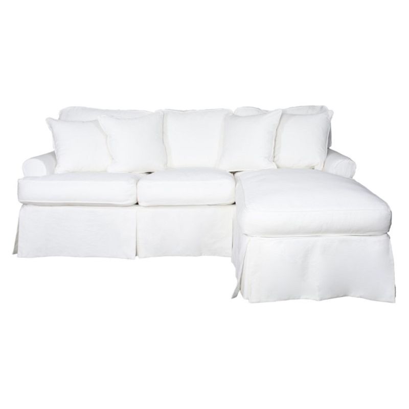 Sunset Trading - Horizon Slipcovered Sleeper Sofa With Chaise Performance White - SU-117678-391081