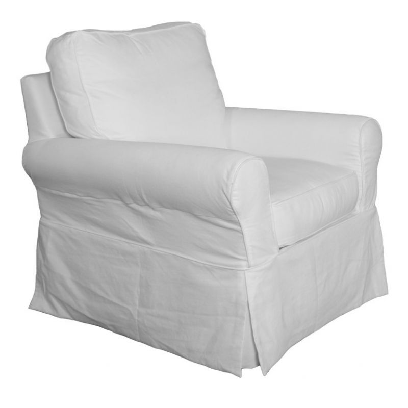 Sunset Trading - Horizon Slipcovered Swivel Rocking Chair In Warm White - SU-114993-423080