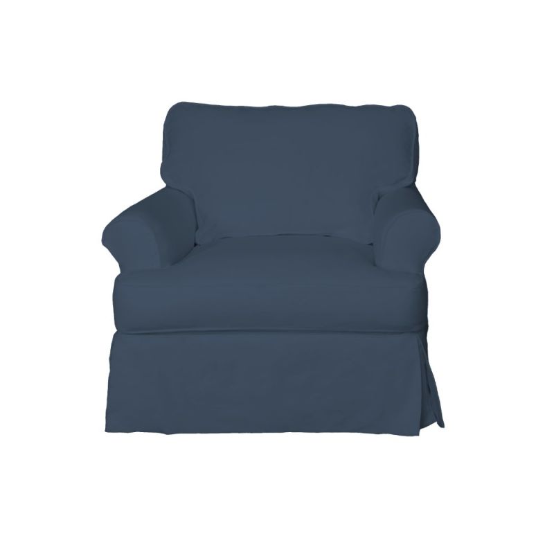 Sunset Trading - Horizon Slipcovered T Cushion Chair Performance Navy Blue - SU-117620-391049
