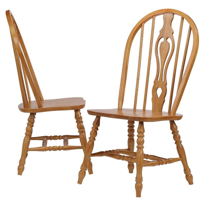 Sunset Trading - Keyhole Dining Chair in Light Oak (Set of 2) - DLU-124-S-LO-2
