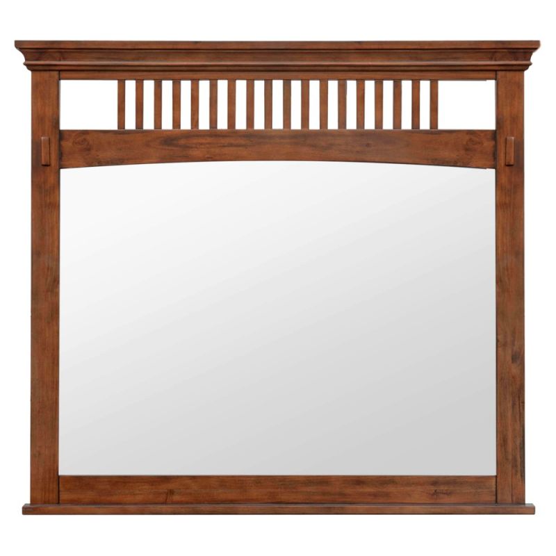Sunset Trading - Mission Bay Bedroom Dresser Mirror Amish Brown Solid Wood Frame Beveled Glass Vertical Wall Hanging - CF-4934-0877