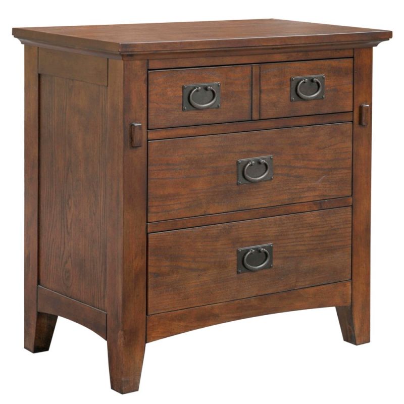Sunset Trading - Mission Bay 3 Drawer Nightstand Amish Brown Solid Wood - CF-4936-0877