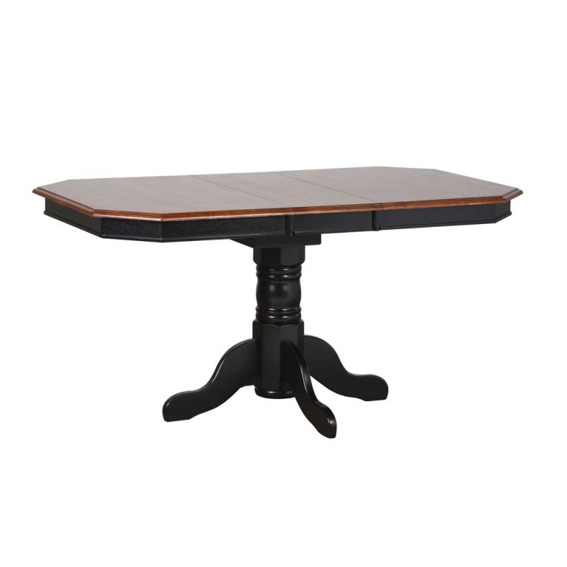 Sunset Trading - Pedestal Extension Dining Table in Antique Black with Cherry Finish Top - DLU-TCP3660-BCH