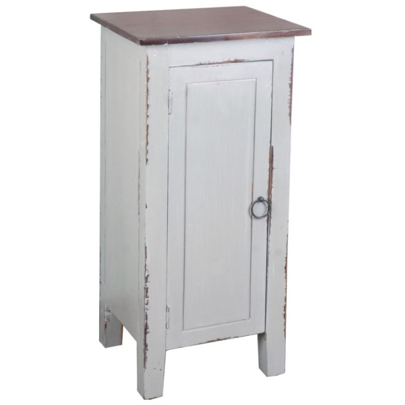 Sunset Trading - Shabby Chic Cottage 1 Door Accent Cabinet Antique Gray - CC-TAB1032LD-AGOJ