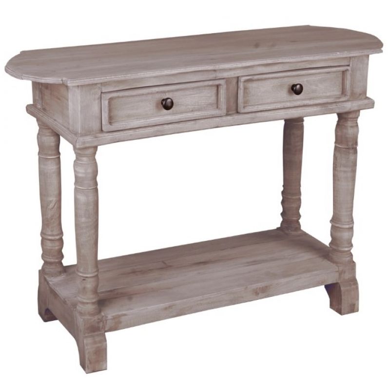 Sunset Trading - Shabby Chic Cottage Console Table Natural Limewash - CC-TAB2287S-LW