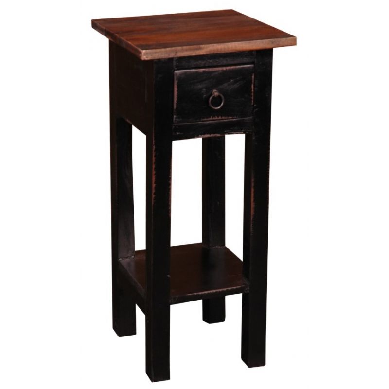 Sunset Trading - Shabby Chic Cottage Narrow Side Table Antique Black Raftwood - CC-TAB1792TLD-ABRW
