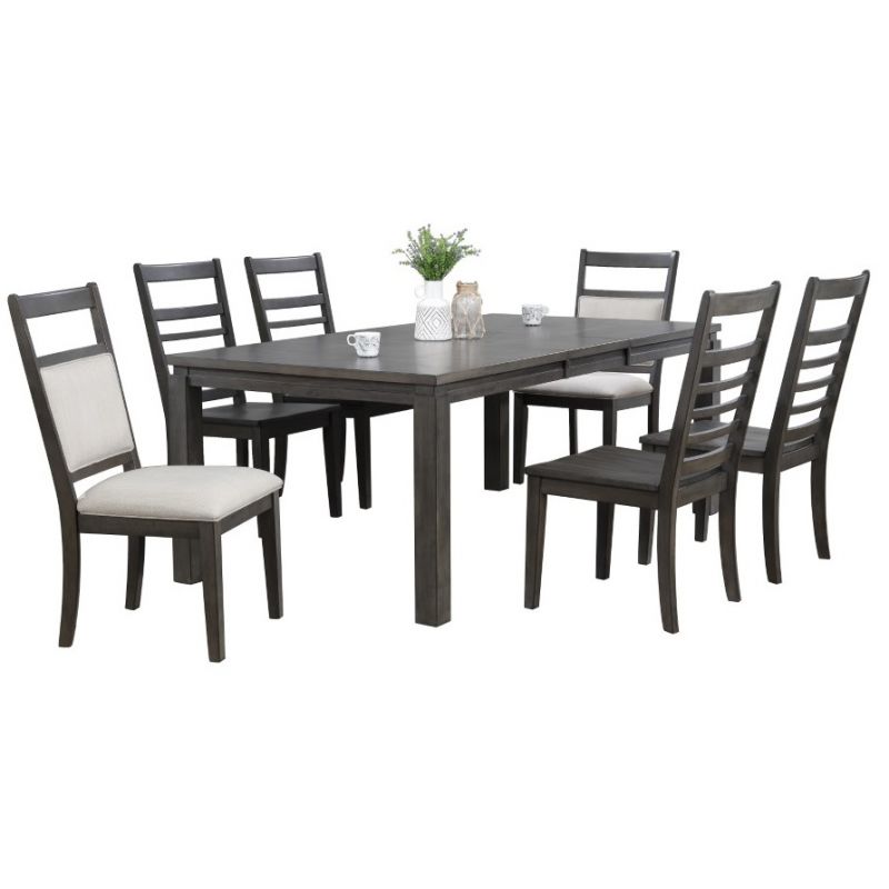 Sunset Trading - Shades Of Gray 7 Piece Dining Set With Upholstered End Chairs - DLU-EL9282-4C100-2C90-7PC