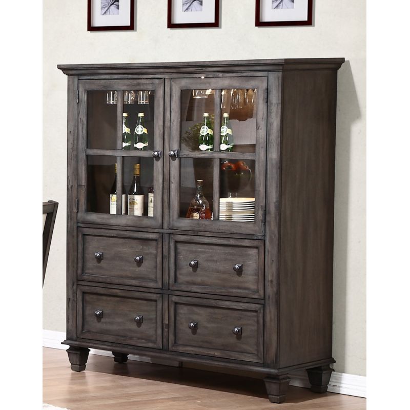 Sunset Trading - Shades of Gray One Piece China Cabinet - DLU-EL-DS