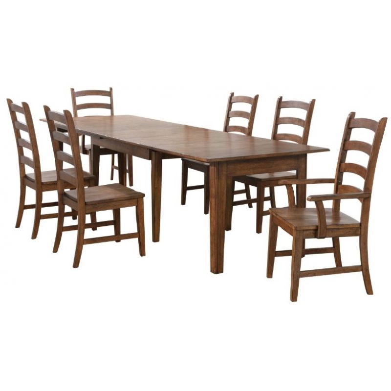 Sunset Trading - Simply Brook 7 Piece Rectangular Extendable Table Dining Setamish Brown - DLU-BR134-AM7PC