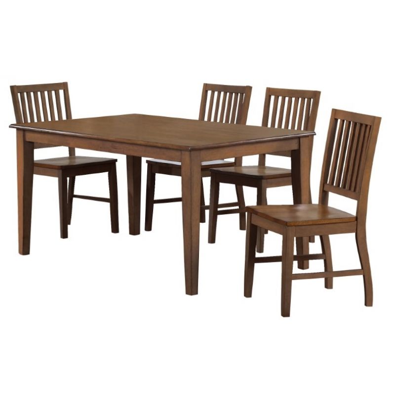 Sunset Trading - Simply Brook Rectangular Table Dining Set4 Chairs Amish Brown - DLU-BR3660-C60-AM5PC
