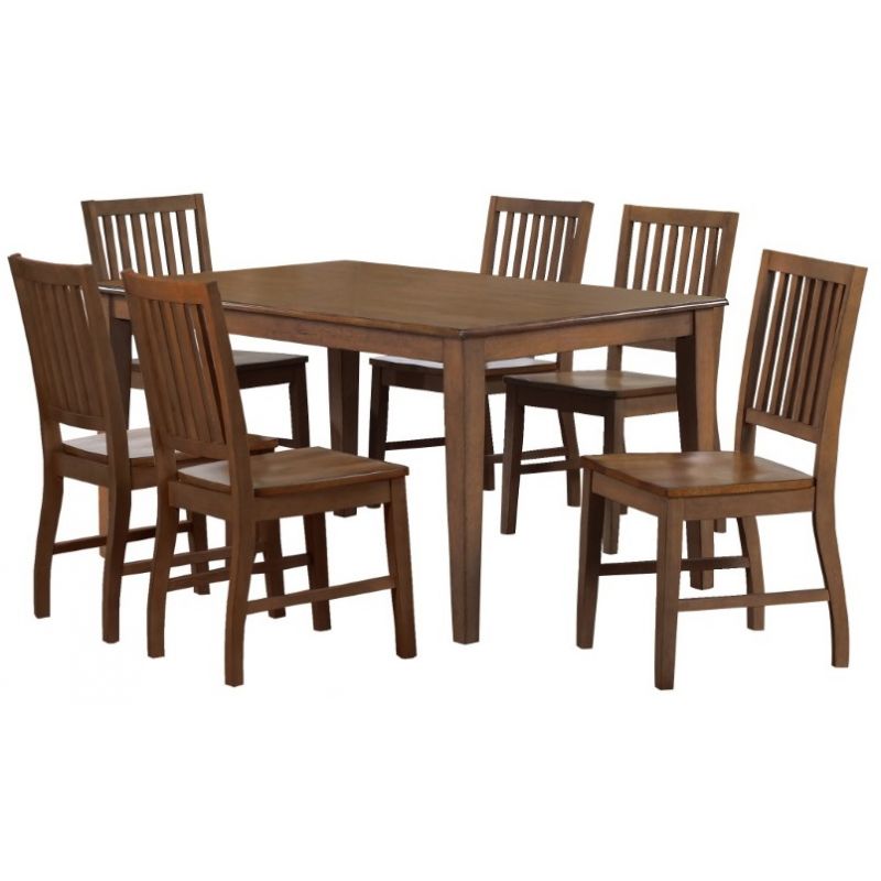 Sunset Trading - Simply Brook Rectangular Table Dining Set6 Chairs Amish Brown - DLU-BR3660-C60-AM7PC