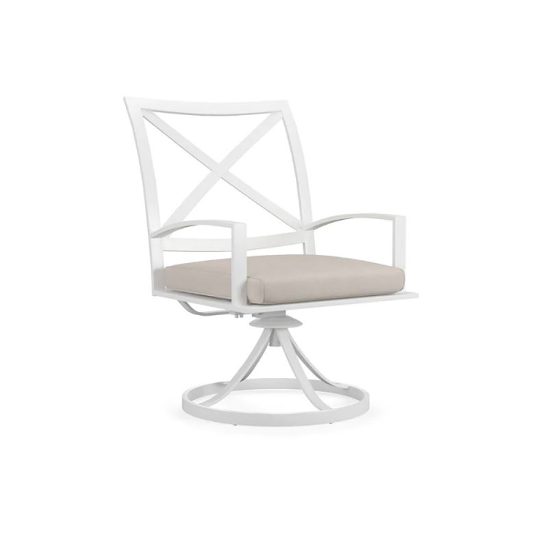 Sunset West - Bristol Swivel Dining Chair in Canvas Flax w/ Self Welt - SW501-11-FLAX-STKIT
