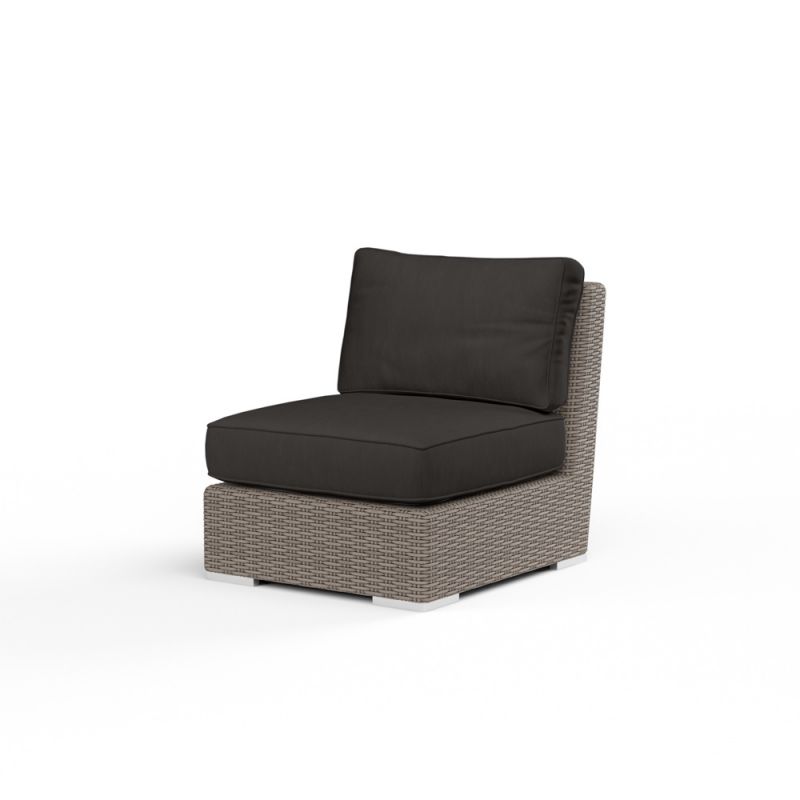 Sunset West - Coronado Armless Club Chair in Spectrum Carbon w/ Self Welt - SW2101-AC-48085