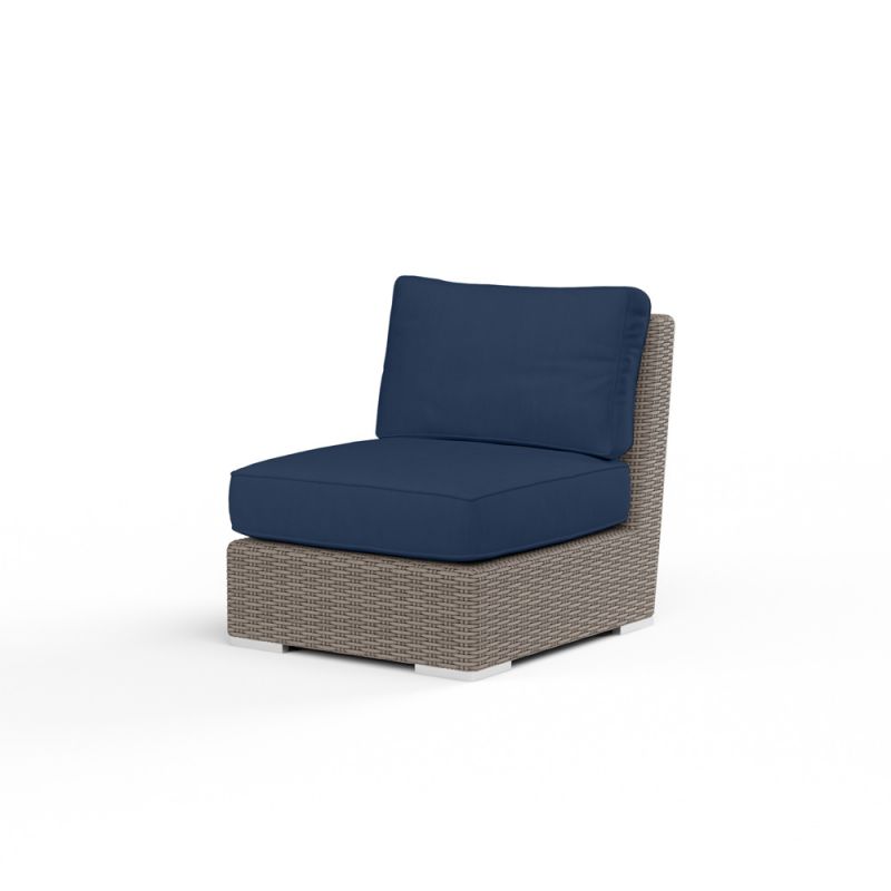 Sunset West - Coronado Armless Club Chair in Spectrum Indigo w/ Self Welt - SW2101-AC-48080