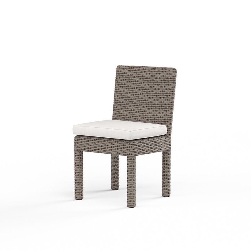 Sunset West - Coronado Armless Dining Chair in Canvas Flax w/ Self Welt - SW2101-1A-FLAX-STKIT