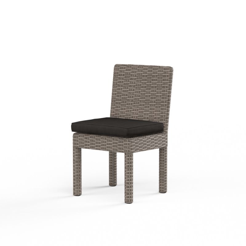 Sunset West - Coronado Armless Dining Chair in Spectrum Carbon w/ Self Welt - SW2101-1A-48085