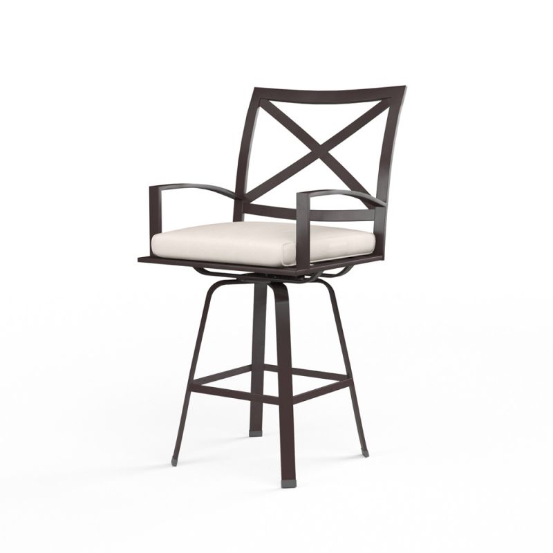 Sunset West - La Jolla Swivel Counter Stool in Canvas Natural w/ Self Welt - SW401-7C-5404