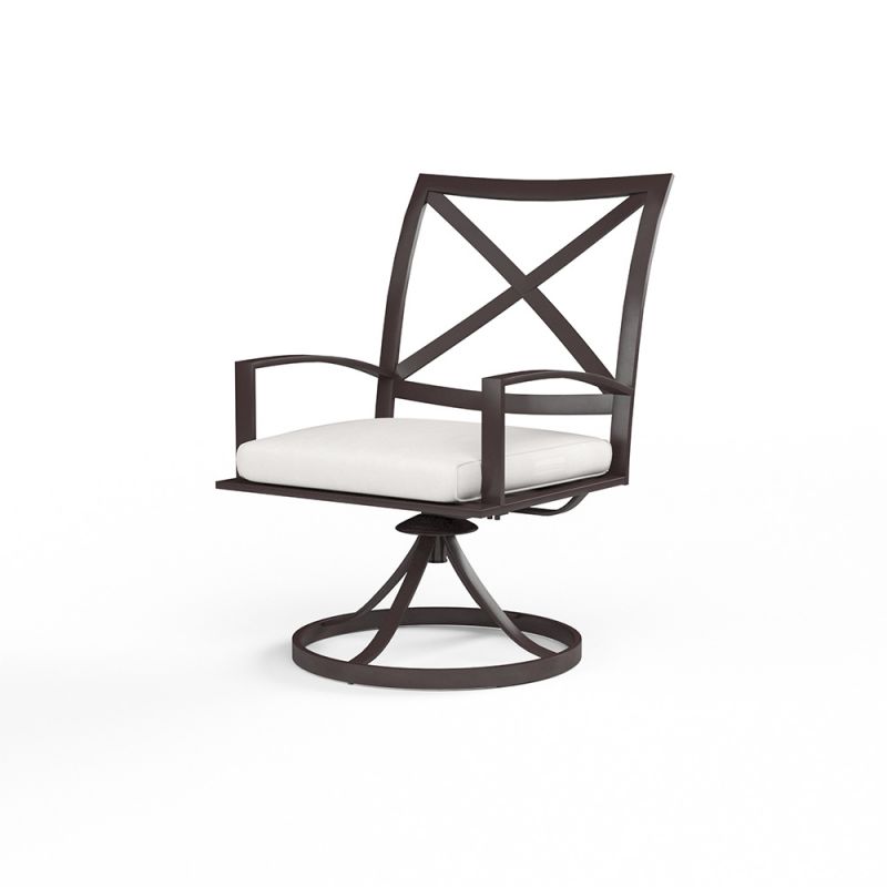 Sunset West - La Jolla Swivel Dining Chair in Canvas Flax w/ Self Welt - SW401-11-FLAX-STKIT