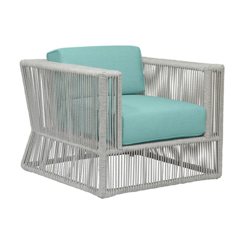 Sunset West - Miami Club Chair in Dupione Celeste w/ Self Welt - SW4401-21-8067