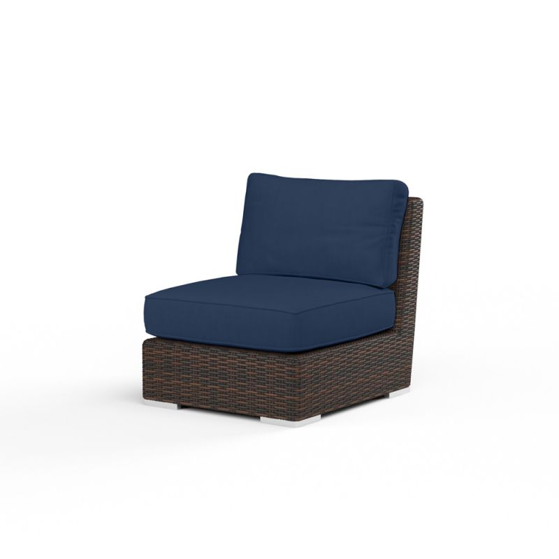 Sunset West - Montecito Armless Club Chair in Spectrum Indigo w/ Self Welt - SW2501-AC-48080