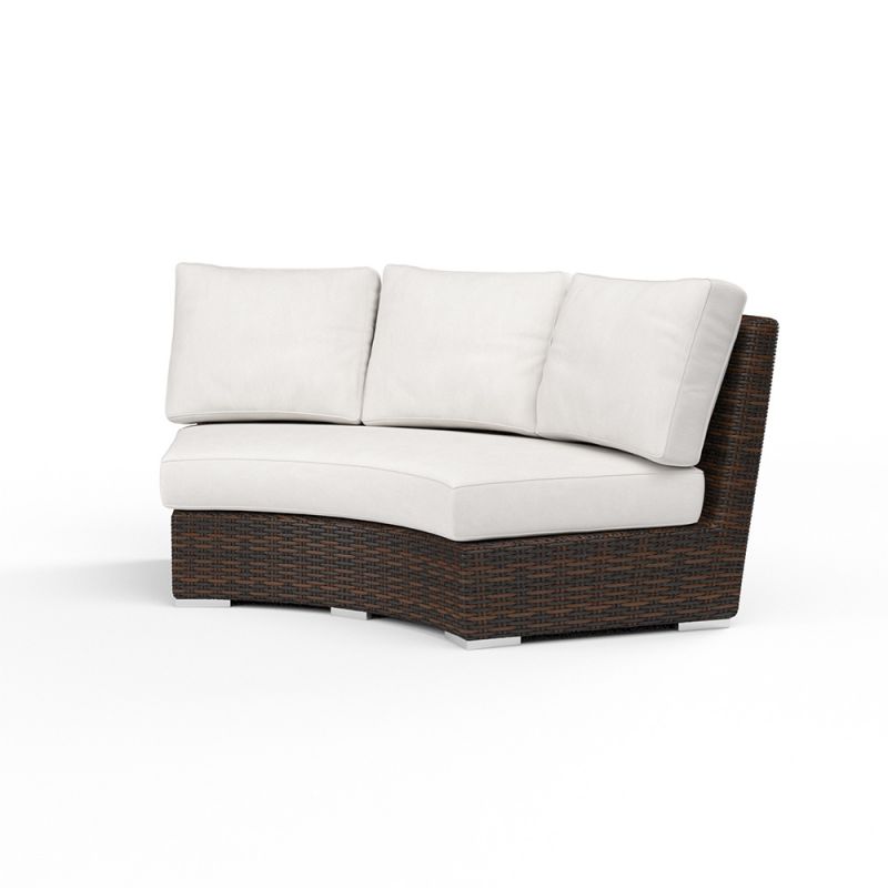 Sunset West - Montecito Curved Loveseat in Canvas Flax w/ Self Welt - SW2501-CRV-FLX-STKIT