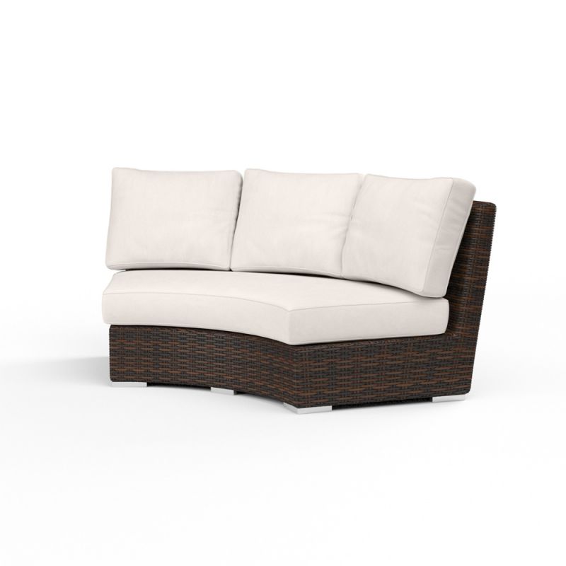 Sunset West - Montecito Curved Loveseat in Canvas Natural w/ Self Welt - SW2501-CRV-5404