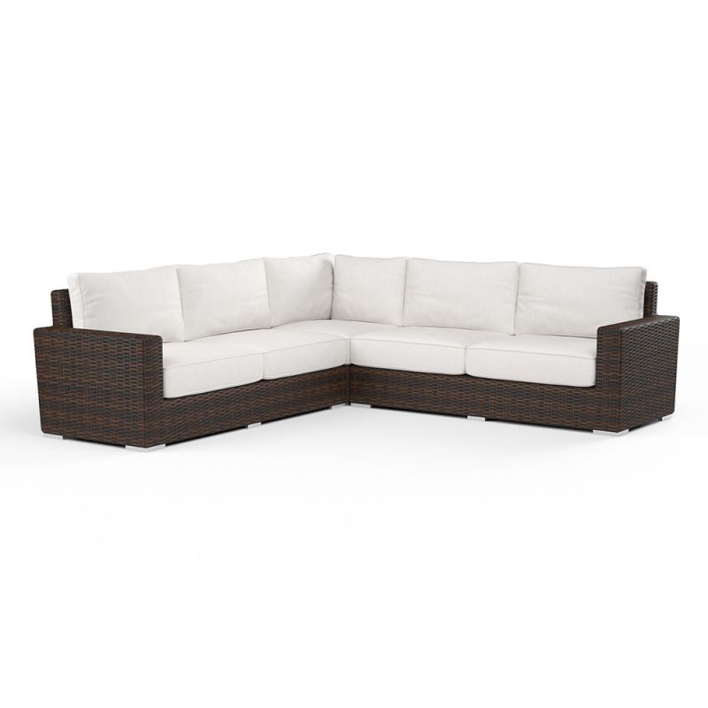 Sunset West - Montecito Sectional in Canvas Flax w/ Self Welt - SW2501-SEC-FLX-STKIT
