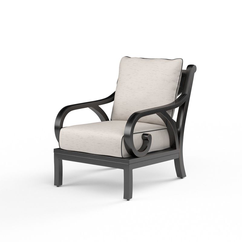 Sunset West - Monterey Club Chair in Frequency Sand w/ Contrast Canvas Java Welt - SW3001-21-SAND-STKIT