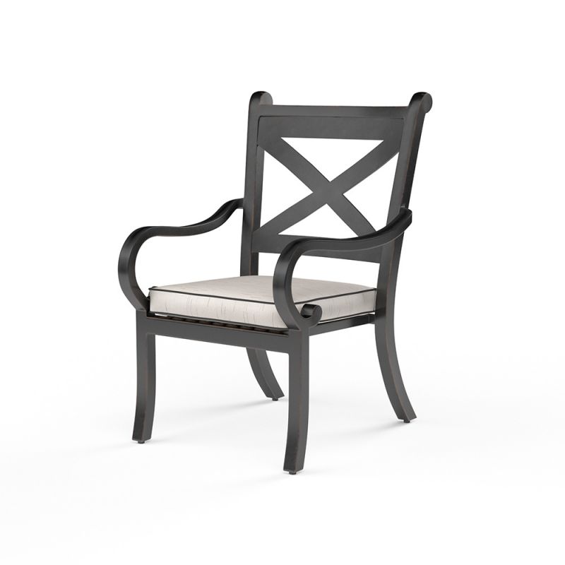 Sunset West - Monterey Dining Chair in Frequency Sand w/ Contrast Canvas Java Welt - SW3001-1-SAND-STKIT