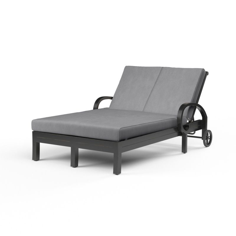 Sunset West - Monterey Double Chaise in Canvas Granite w/ Self Welt - SW3001-99-5402