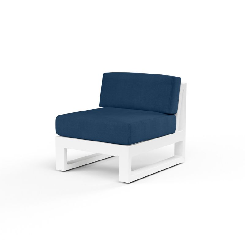Sunset West - Newport Armless Club Chair in Spectrum Indigo, No Welt - SW4801-AC-48080