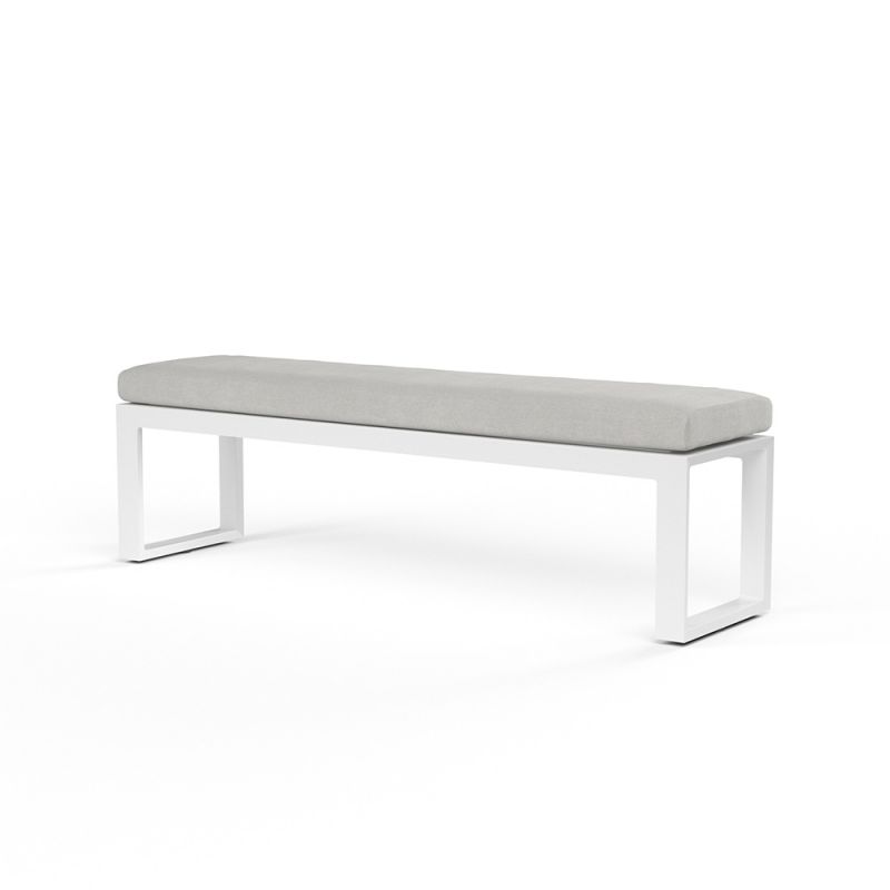 Sunset West - Newport Dining Bench in Cast Silver, No Welt - SW4801-BNC-SLV-STKIT