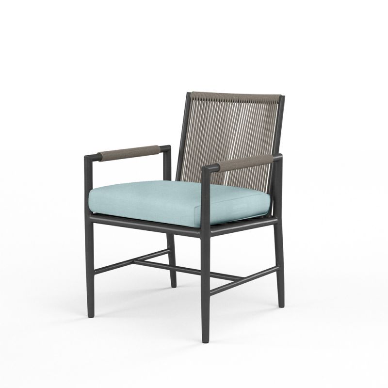 Sunset West - Pietra Dining Chair in Dupione Celeste, No Welt - SW4601-1-8067