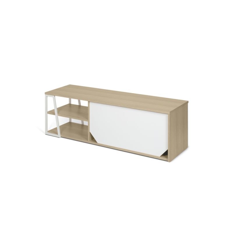 TEMAHOME - Albi TV Table in Light Oak and White Steel - 9500639821