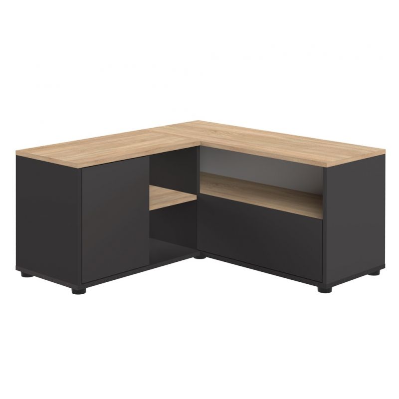 TEMAHOME - Angle 90 TV Stand in Black / Natural Oak Color - E3242A0776A01