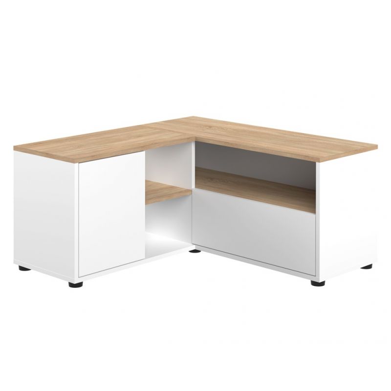 TEMAHOME - Angle 90 TV Stand in White / Natural Oak Color - E3242A0321A01