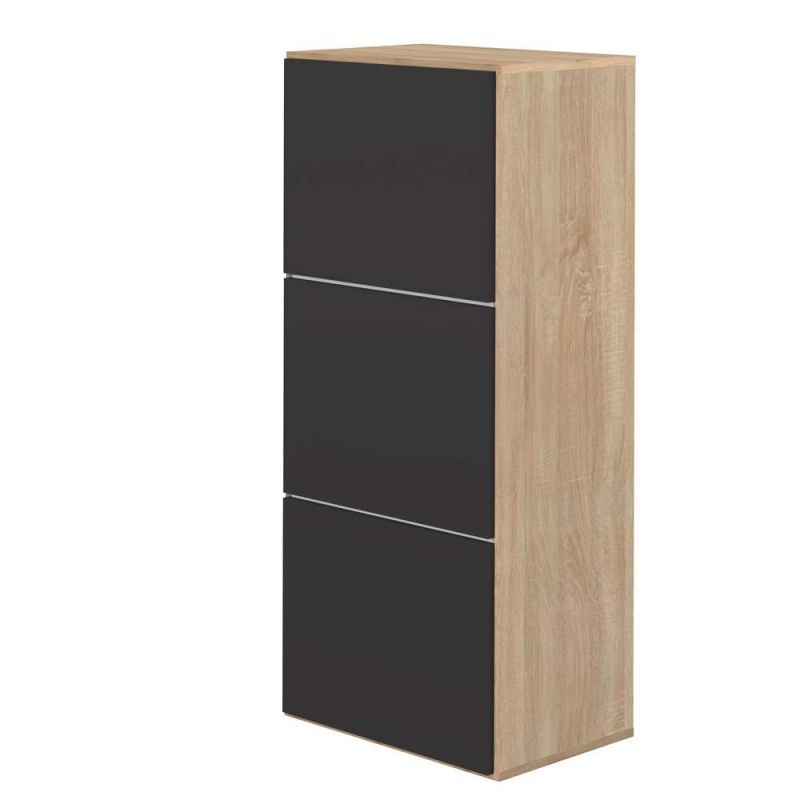TEMAHOME - Bamboo Shoe Storage Cabinet in Black / Oak Color - E4003A0376A00