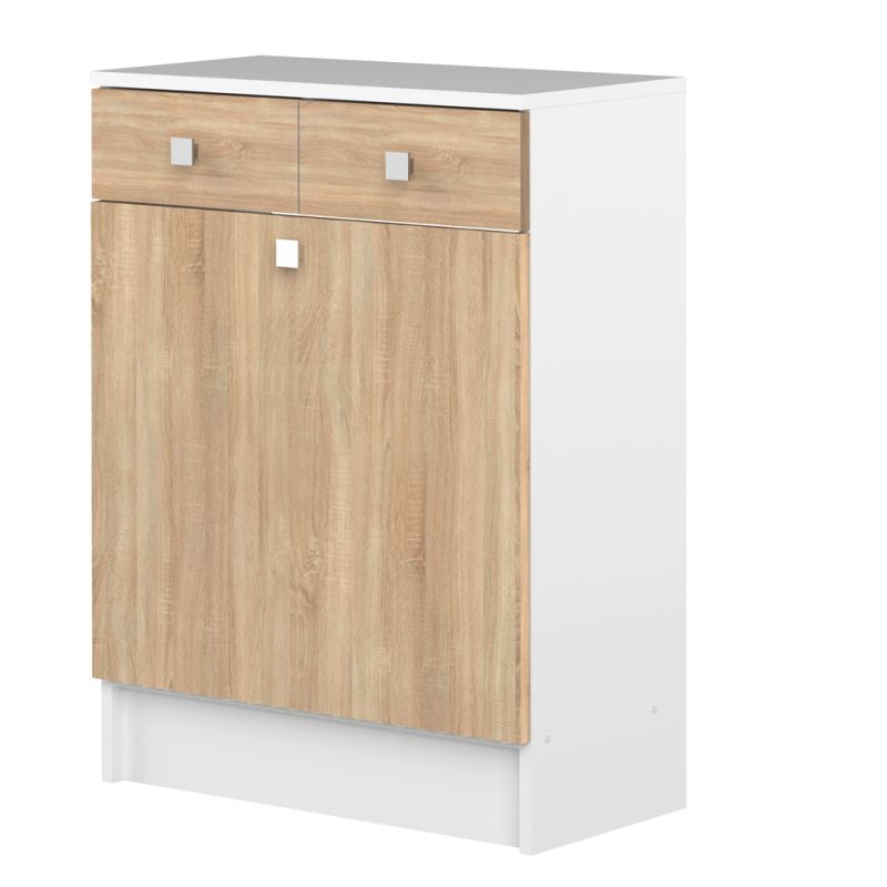 TEMAHOME - Combi Laundry Cabinet in White / Oak Color - E6084A2134A17