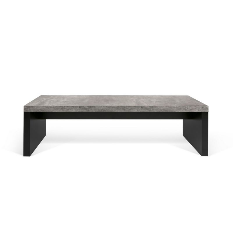 TEMAHOME - Detroit Bench in Concrete and Pure Black - 9000130663