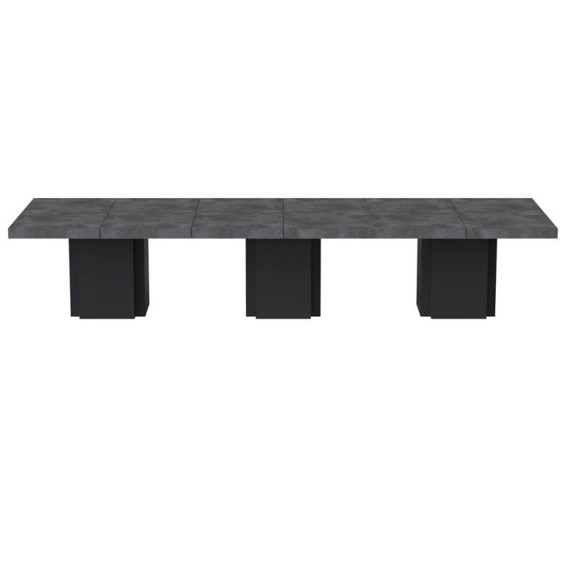 TEMAHOME - Dusk Extra-Long Conference Table in Concrete Look / Pure Black - 9500613258