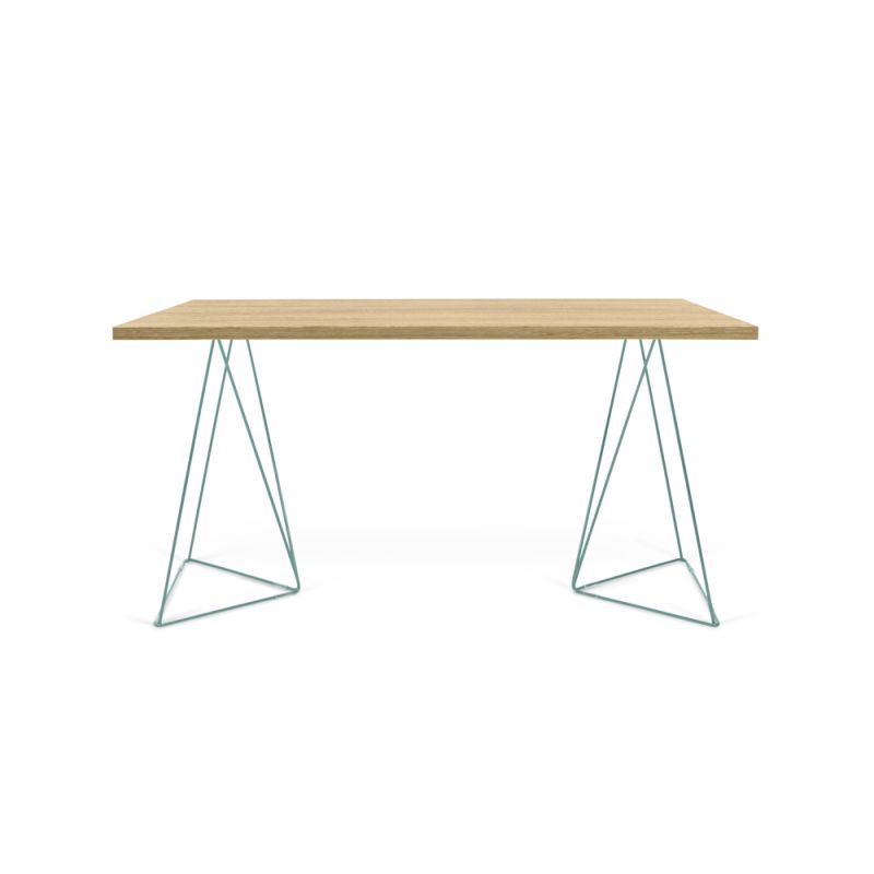 TEMAHOME - Flow Desk in Oak / Sea Green Lacquered Steel - 9500053245