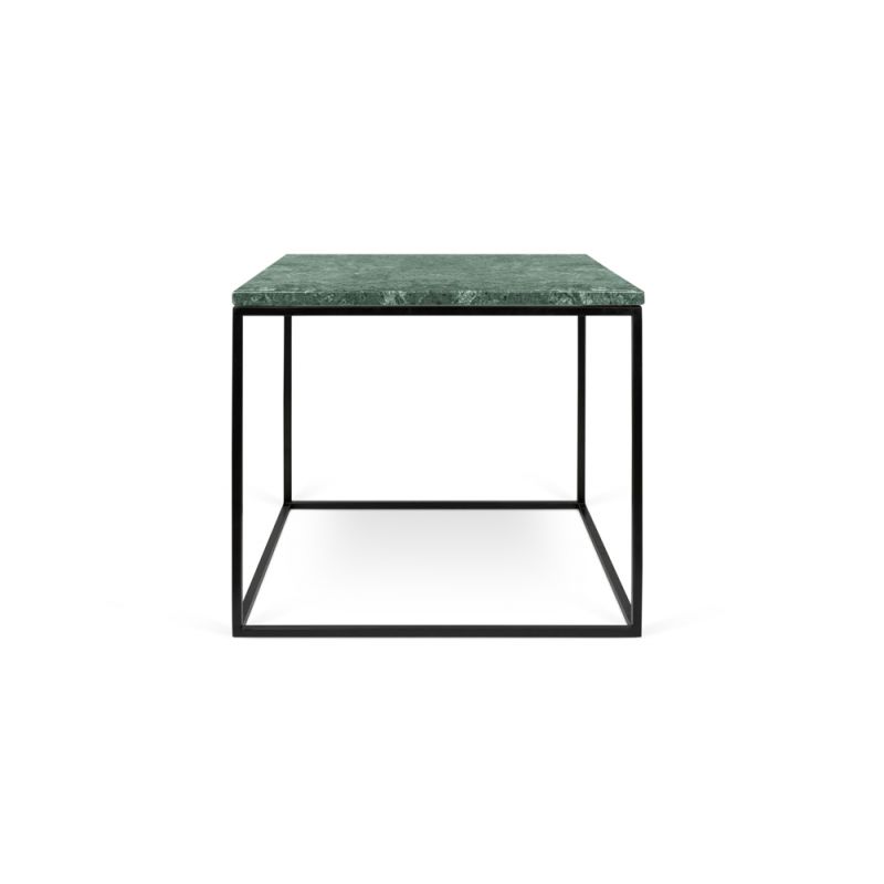 TEMAHOME - Gleam 20x20 Marble-Top Side Table in Green Marble / Black Lacquered Steel - 9500626029