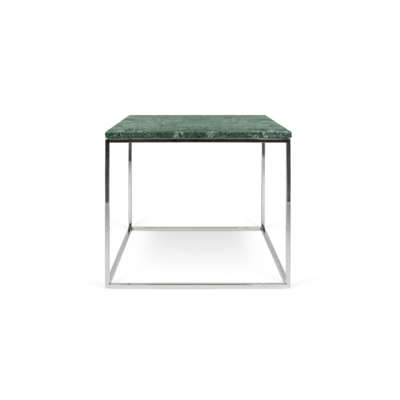 TEMAHOME - Gleam 20x20 Marble-Top Side Table in Green Marble / Chrome - 9500626449