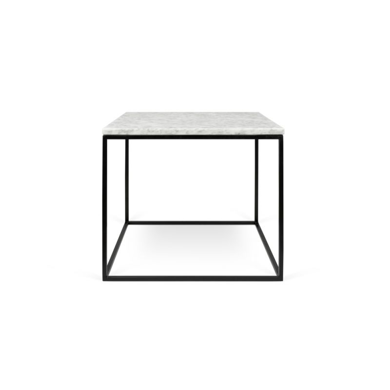 TEMAHOME - Gleam 20x20 Marble-Top Side Table in White Marble / Black Lacquered Steel - 9500625985