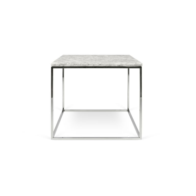 TEMAHOME - Gleam 20x20 Marble-Top Side Table in White Marble / Chrome - 9500626081