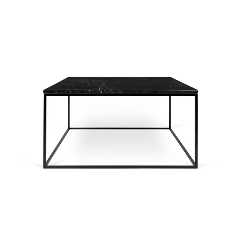 TEMAHOME - Gleam 30x30 Marble-Top Coffee Table in Black Marble / Black Lacquered Steel - 9500626173
