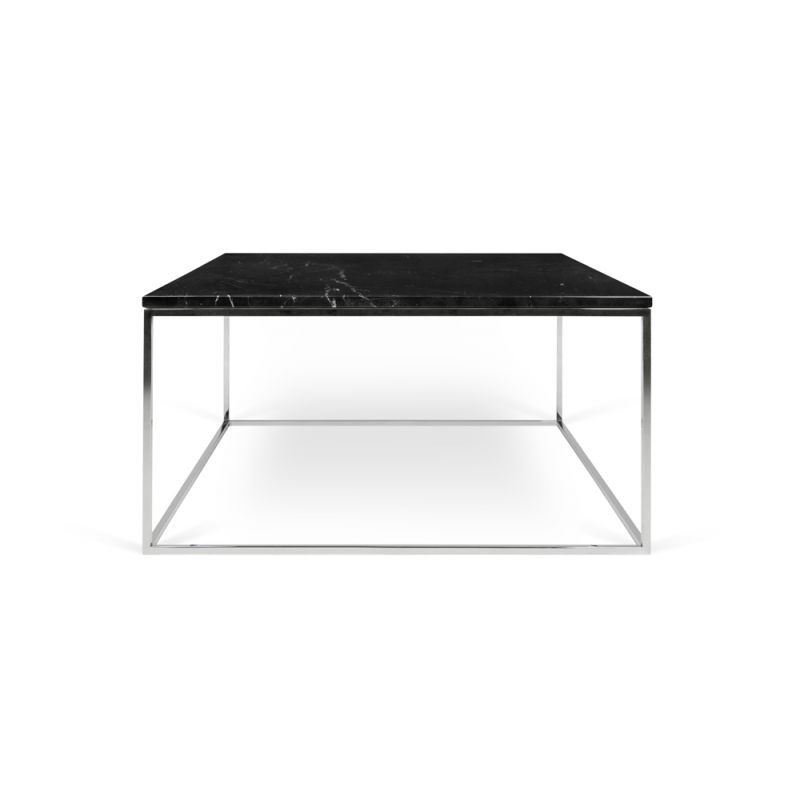 TEMAHOME - Gleam 30x30 Marble-Top Coffee Table in Black Marble / Chrome - 9500626203