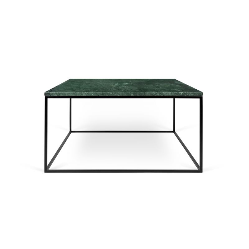 TEMAHOME - Gleam 30x30 Marble-Top Coffee Table in Green Marble / Black Lacquered Steel - 9500626197