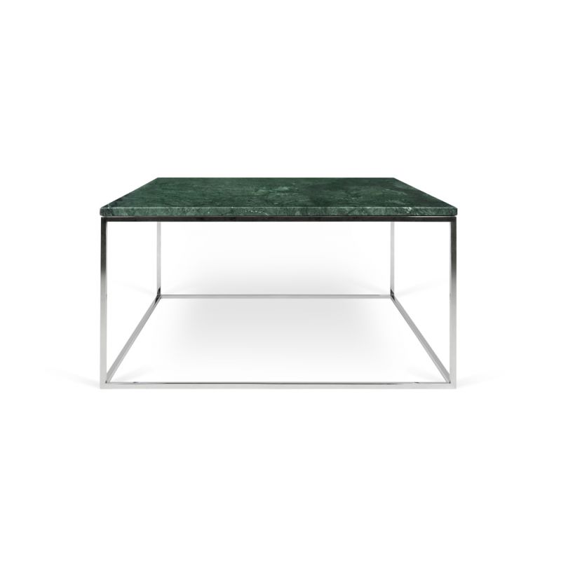 TEMAHOME - Gleam 30x30 Marble-Top Coffee Table in Green Marble / Chrome - 9500626227